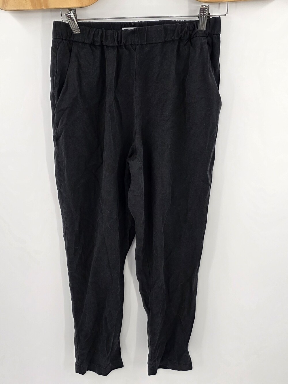 Vetta Black Straight Slim Leg Pull On Pants Women's Small S